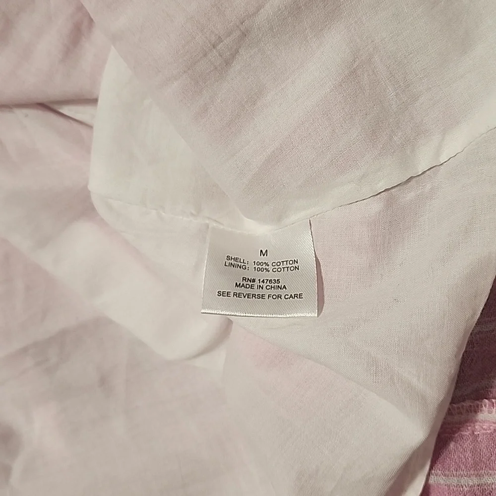 Romeo & Juliet Couture Pink & White Tiered Smocked Dress Sz M - Picture 5 of 5